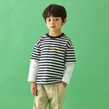 올리반 남아용 뉴트로 레이어드 티셔츠