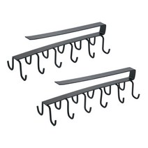 더벨라 주방 선반 다용도 조리도구 후크 걸이 12구 D760222, 블랙, 2개