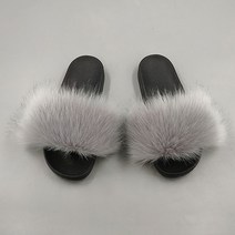 더플로우 여성용 센스있는 언니들만 신는 너구리 여우털 슬리퍼