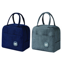 생활미학 캐릭터 보냉 도시락 가방 2종 세트, 네이비, 그레이