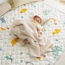 쁘리엘르 유아용 다이노 면 방수패드 대형, 민트