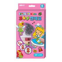 아모스 키즈용 글라스 미니 썬데코 동화 속 공주, 빨강 + 연주황 + 연두 + 하늘색 + 반짝이 노랑 + 반짝이 분홍, 1개