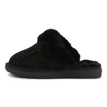 여성용 몽크 스티치 방한 털 슬리퍼 몽크