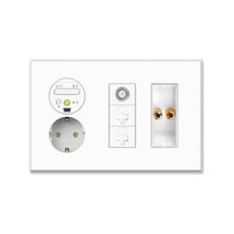 원하 Ti2 통신 콘센트 대기 1구 + CATV + RJ45 2구 + 오디오잭 무광 화이트 스노우, 1개