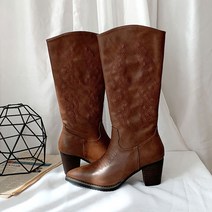 어바웃슈 올마 자수 포인티 토 롱부츠