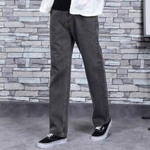 타운클로 남성용 K뒷밴딩 워싱 세미와이드 청바지