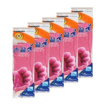 손끝에별 고무장갑 양쪽 세트 특대, 분홍, 5세트