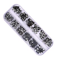 메이브라운 유리네일 크리스탈 풀스톤 네일파츠, 1개, 시크블랙