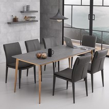 로드퍼니처 로얄 식탁세트 6인용 1800 방문설치, 그레이