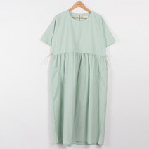 빼빼 여성용 샐리 바스락 나일론 스트링 패치포켓 롱 원피스