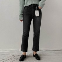 에이와비 여성용 라이크라 세미 부츠컷 데님팬츠