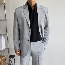 머시따 남성용 브리티시 린넨 체크자켓