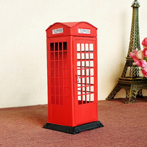 TCR 인테리어소품 전화부스 모형 저금통, 레드