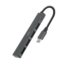 엑토 C타입 USB 2.0 4포트 무전원 멀티허브 HUB-49, 그레이