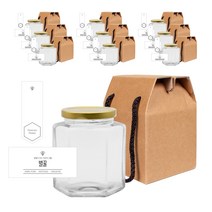 육각 꿀병 500g + 골드캡 랜덤발송 + 심플 벌꿀 S 스티커 + 봉인 + 박스 세트, 10세트