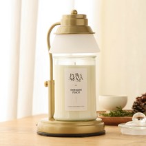 에인디 타이머 골드 캔들워머 + 소이캔들 세트 750g, 하와이안피치