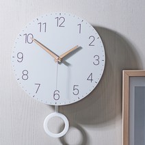 플라이토 심볼 무소음 인테리어 추 벽시계 30cm 심플형 링, 화이트