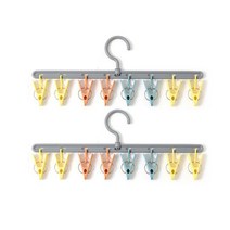 알록달록 클립 모자걸이, 그레이, 2개