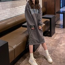 앤써 롱 후드 긴팔 원피스