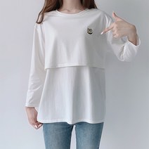 라타 임산부 수유복 스마일 긴팔티