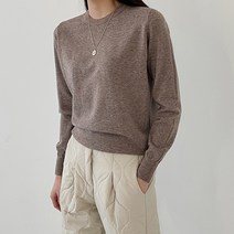 어반프랑 여성용 에린 캐시미어 라운드 루즈핏 베이직 니트