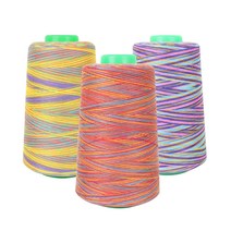 JSTrading 대용량 60수 3합 무지개사 3종 세트, 레드계열, 옐로우계열, 퍼플계열, 4000m