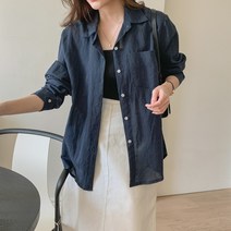 여성용 너라네 루즈핏 린넨 컬러 긴팔 셔츠 NB2000K24