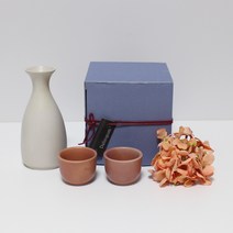 달소금 도자기 꽃봉 도쿠리 선물세트 러블리, 1세트, 도쿠리 + 술잔 2p