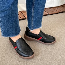 슈아 키높이 통굽 가죽 펀칭 슬립온 K33-1