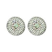 고급 진주 큐빅 보석 포인트 단추 수국1 21mm, 그린, 2개