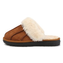 여성용 몽크 스티치 방한 털 슬리퍼 몽크