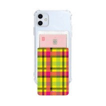 UTHPIK 2장의 카드 수납 휴대폰 슬라이드 포켓, 타탄 체크 하이틴 체크, 1개