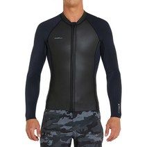 오닐 남성용 하이퍼프레이크 프론트집 롱슬리브 자켓 2mm 5442, A00 BLACK