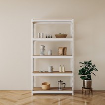 스피드랙 조립식 철제 앵글 선반 5단, 화이트