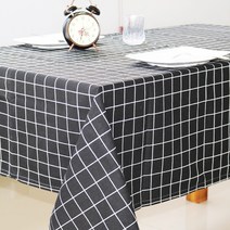 마켓A 북유럽 코튼 심플패턴 식탁보, 블랙격자, 60 x 40 cm
