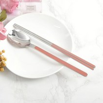 해모 아리아 세라믹 수저 세트 빈티지 핑크, 1세트, 숟가락 + 젓가락