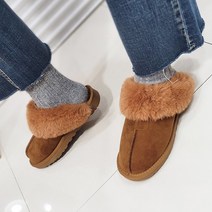 세다박스 C101 빅사이즈 가죽 퍼 슬리퍼 2.5cm