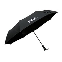 PGA 무지 3단자동우산, 블랙