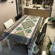 보헤미안 감성 패턴 다양한 패브릭 사각 식탁보, 08, 90 x 90 cm