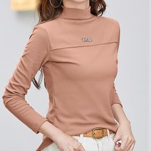 여성용 MA 심플 반폴라 미시 티셔츠