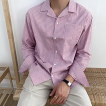 레이먼 남성용 유앤 스트라이프 포켓 셔츠 오픈카라