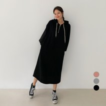 바블링브룩 여성용 반집업 후드 롱 원피스