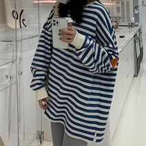 루나글램 임산부 상의 스트라이프 맨투맨