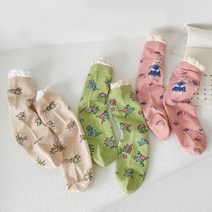 우주아이 여아용 토끼공주 니삭스 3켤레 세트