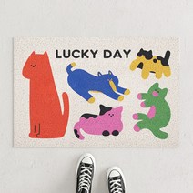 더자카 캐릭터 PVC 미끄럼방지 코일 매트, 고양이