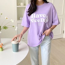 티탁 여성용 나이스 반팔 면 티셔츠