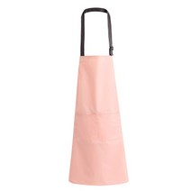 심플 무지 데일리 작업복 주방 앞치마, 핑크, 1개
