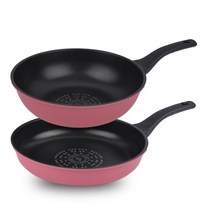 키친아트 프리미엄 파스텔 프라이팬 2종 세트, 혼합색상, 프라이팬 28cm + 궁중팬 28cm