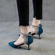 반짝 버클 스틸레토 하이힐