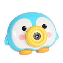 펭귄 비눗방울 카메라 7753 + 버블액 세트, 스카이블루